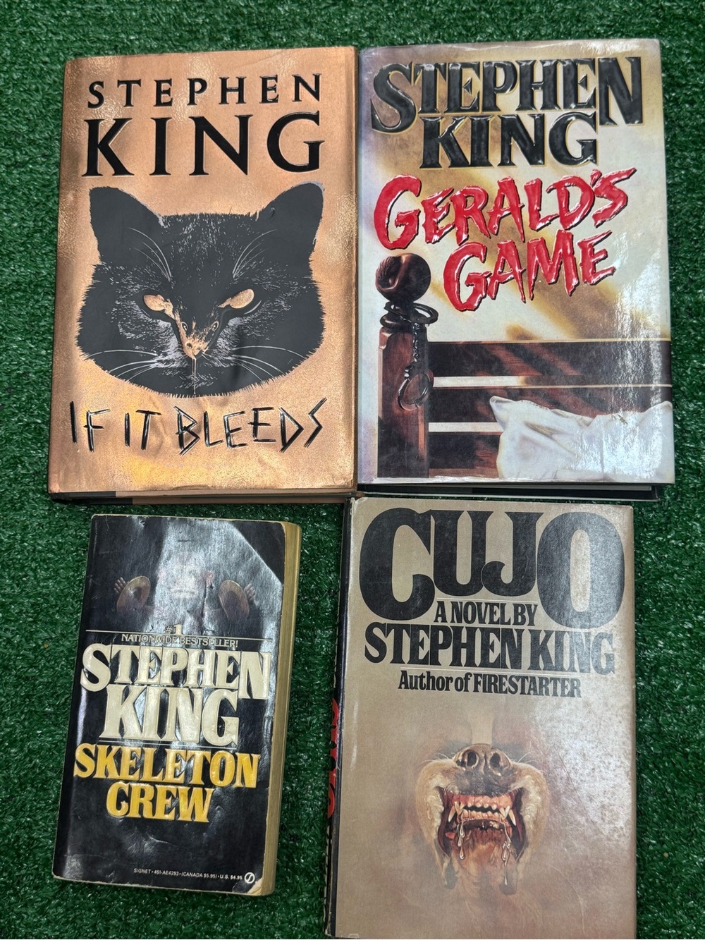 Lot of  4 Stephen King 1st Edition /Printing Hardcover books.Cujo, If It Bleeds